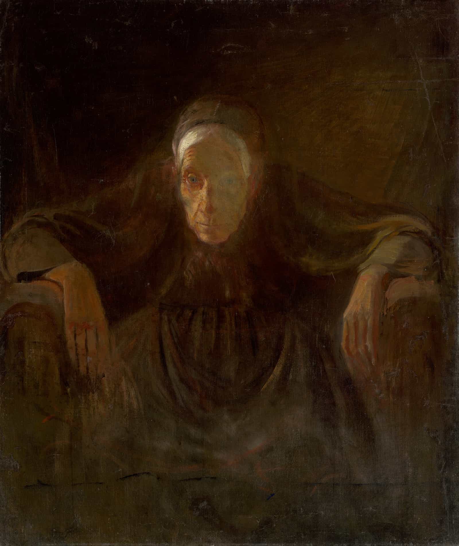 Study Of An Old Woman by Ladislav Mednyanszky