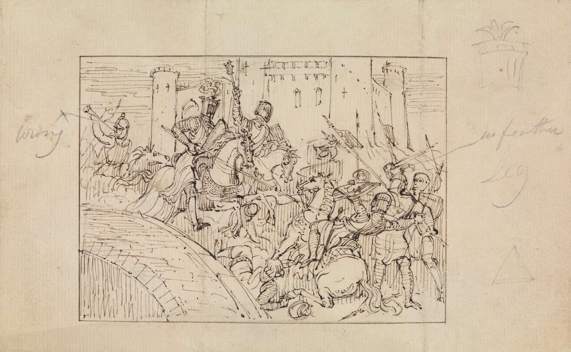 Study Of Armored Knights In Battle With Horses by Robert Smirke