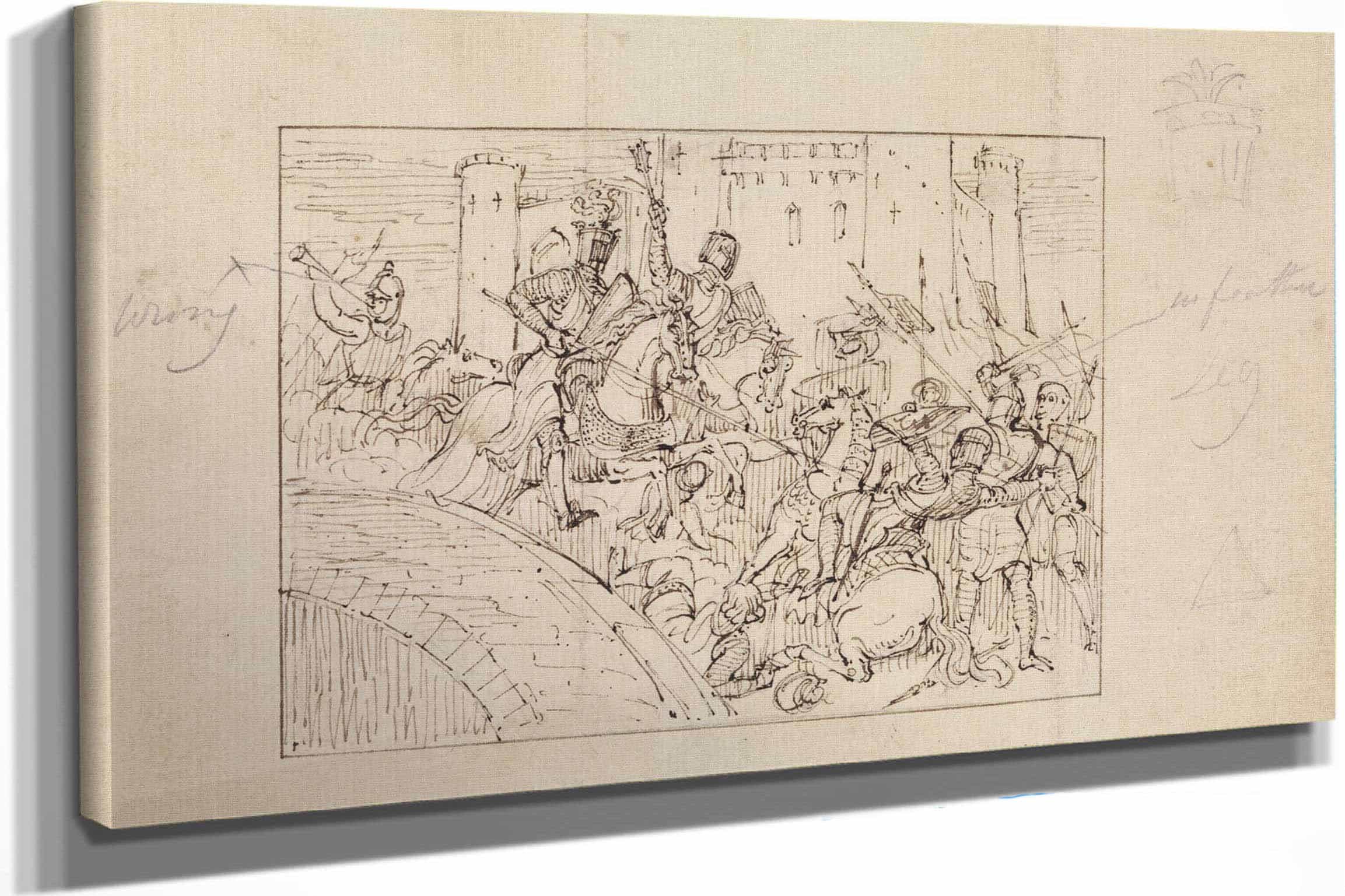 Study Of Armored Knights In Battle With Horses by Robert Smirke