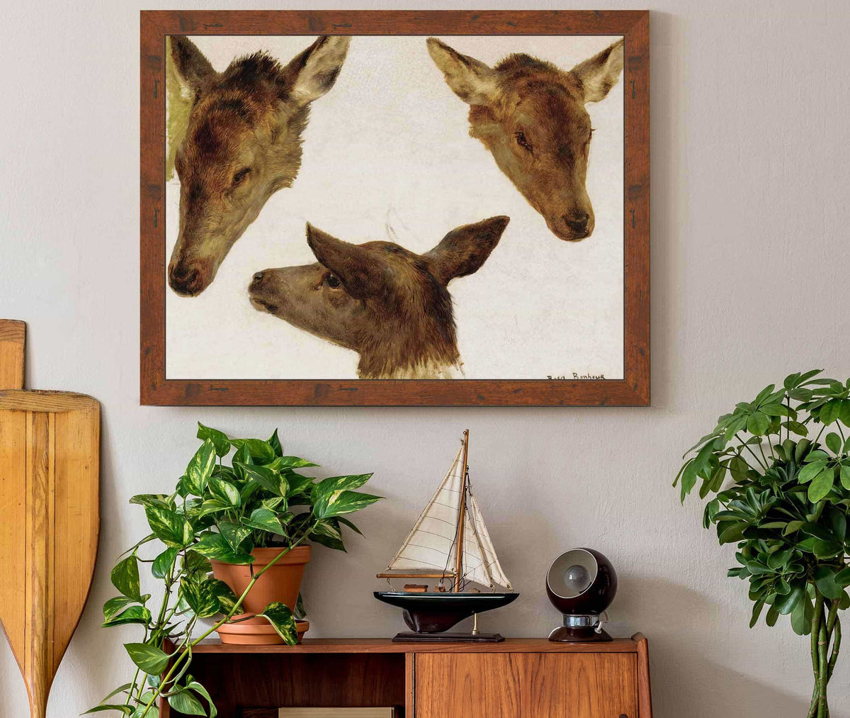 Study Of Deer Heads by Rosa Bonheur
