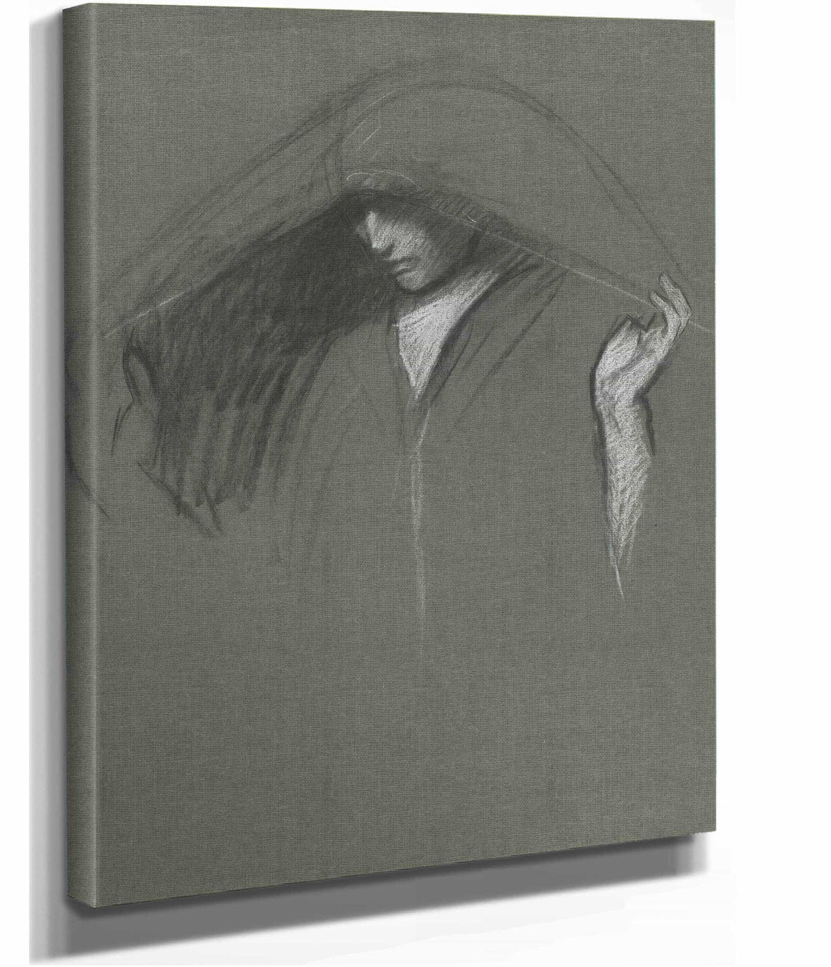 Study Of Draped Head Of A Mary For Three Marys At The Tomb by Edwin Austin Abbey