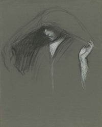 Study Of Draped Head Of A Mary For Three Marys At The Tomb by Edwin Austin Abbey