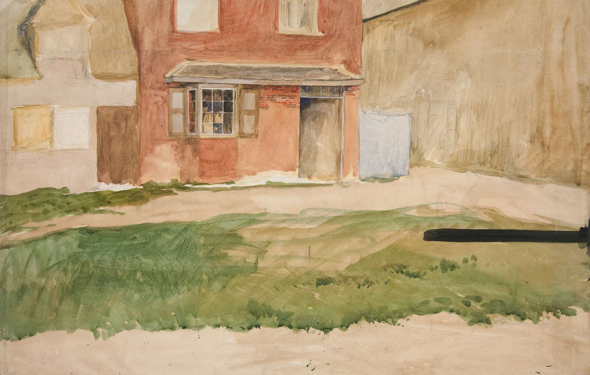Study Of Exterior Of A Red Brick Building by Edwin Austin Abbey