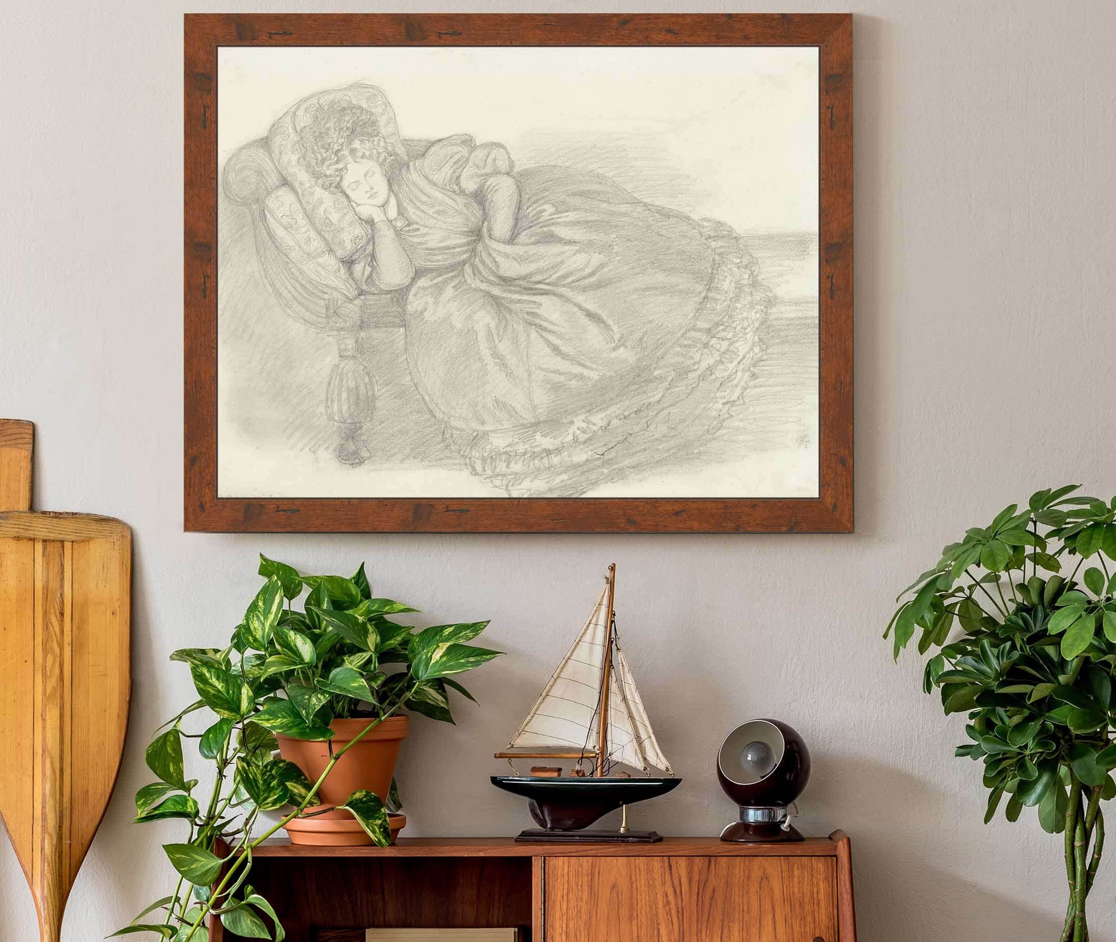 Study Of Fanny Cornforth Asleep On A Chaise Longue by Dante Gabriel Rossetti