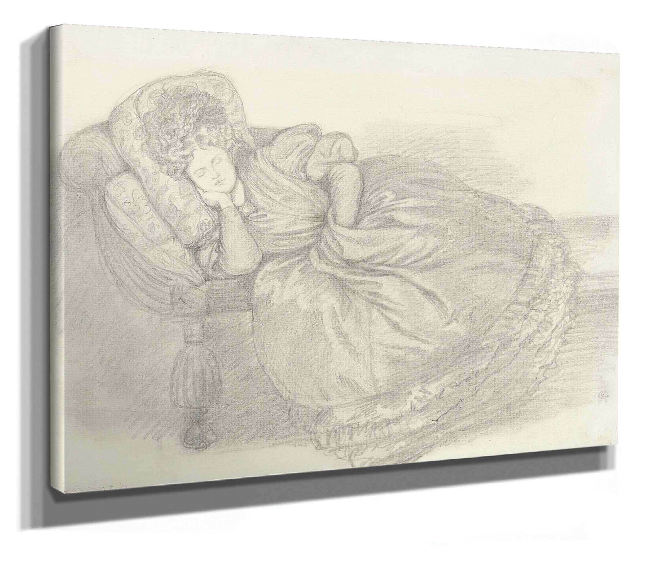Study Of Fanny Cornforth Asleep On A Chaise Longue by Dante Gabriel Rossetti