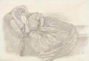 Study Of Fanny Cornforth Asleep On A Chaise Longue by Dante Gabriel Rossetti
