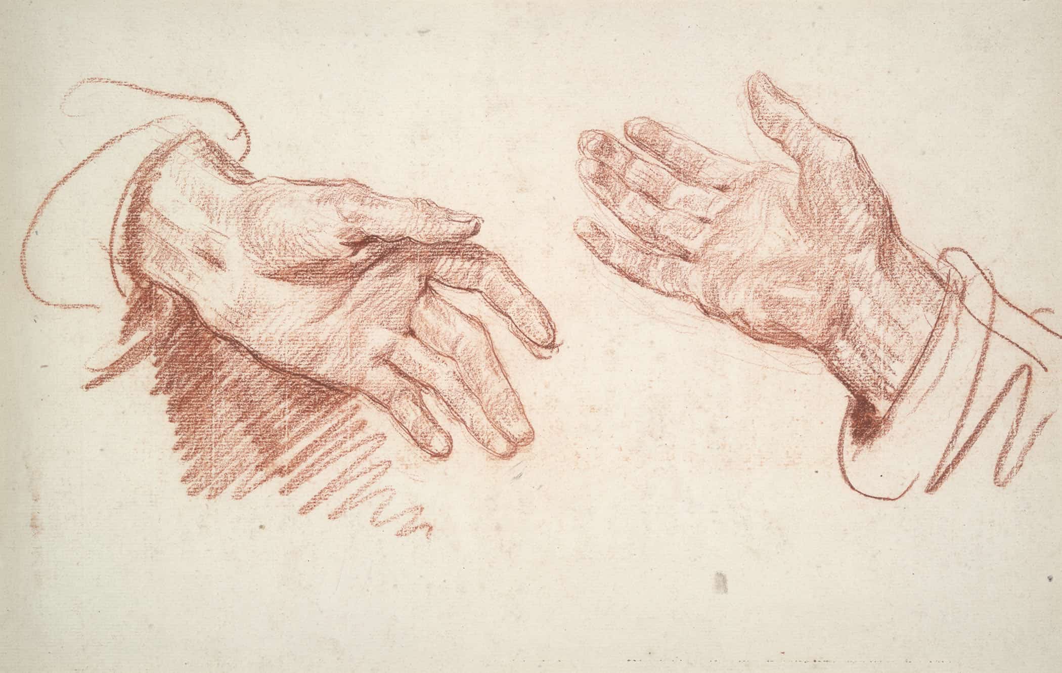 Study Of Hands by Jean Baptiste Greuze