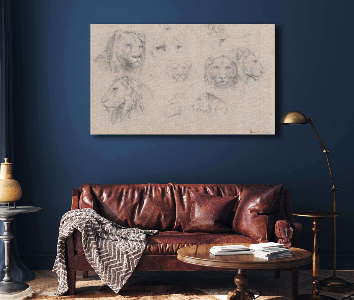 Study Of Heads Of Lions And Lionesses by Rosa Bonheur