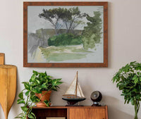 Study Of Landscape With Trees And Stone Wall by Edwin Austin Abbey