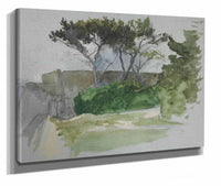 Study Of Landscape With Trees And Stone Wall by Edwin Austin Abbey