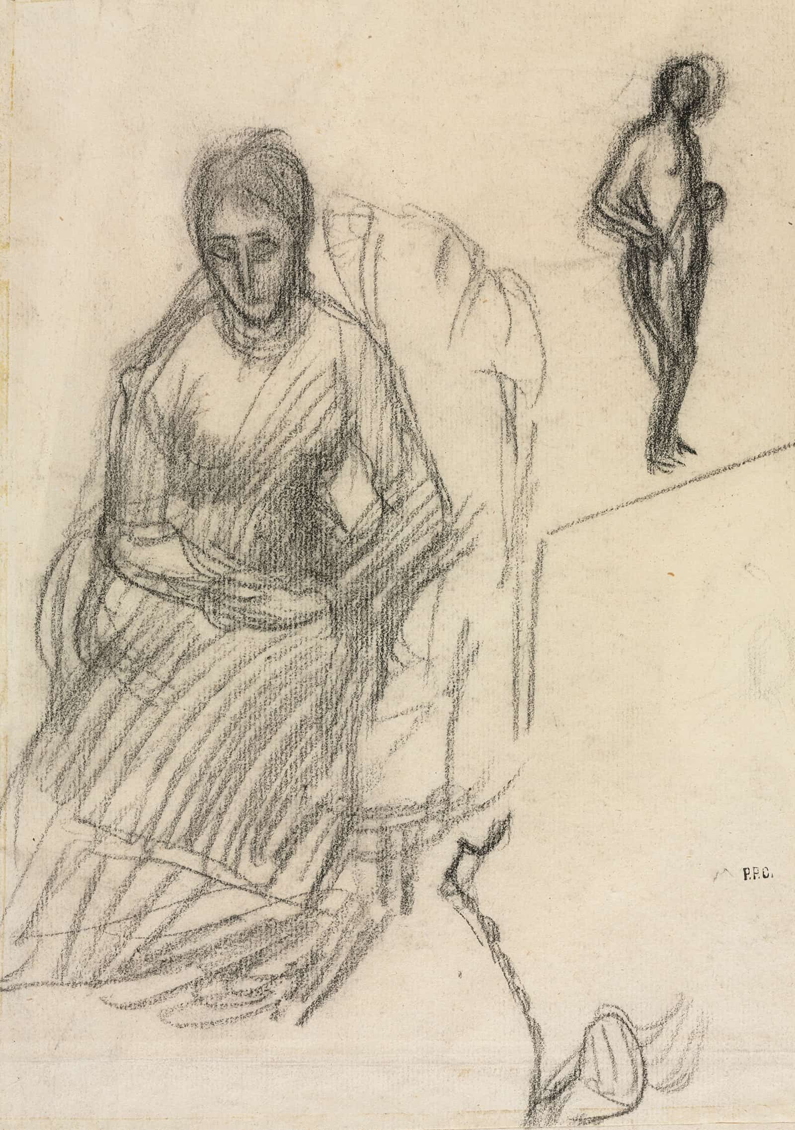 Study Of Madame Marie Cantacuzene Study Of Standing Female Nude by Pierre Puvis De Chavannes