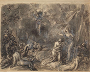 Study Of Nude Figures In A Wooded Area by Robert Smirke