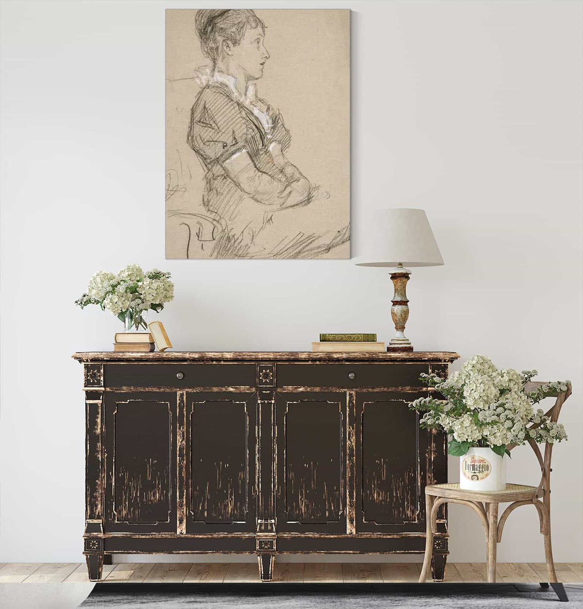 Study Of Seated Women Mrs Abbey by Edwin Austin Abbey