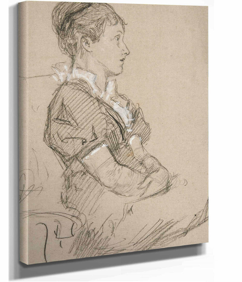 Study Of Seated Women Mrs Abbey by Edwin Austin Abbey