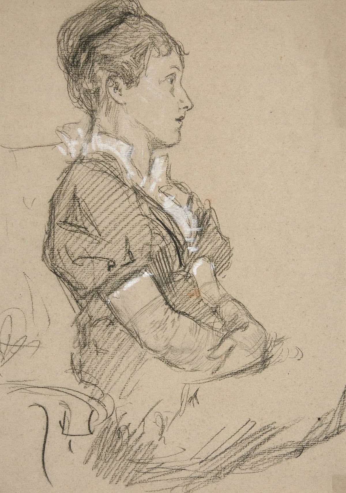 Study Of Seated Women Mrs Abbey by Edwin Austin Abbey