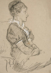 Study Of Seated Women Mrs Abbey by Edwin Austin Abbey