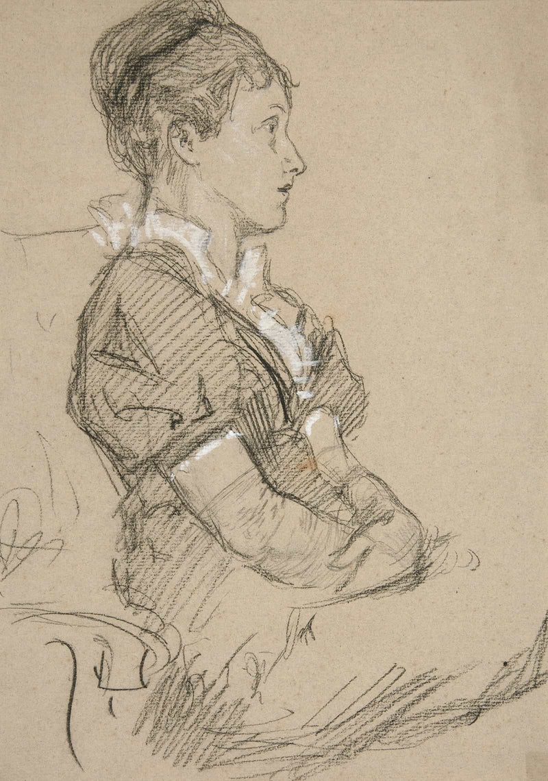 Study Of Seated Women Mrs Abbey by Edwin Austin Abbey