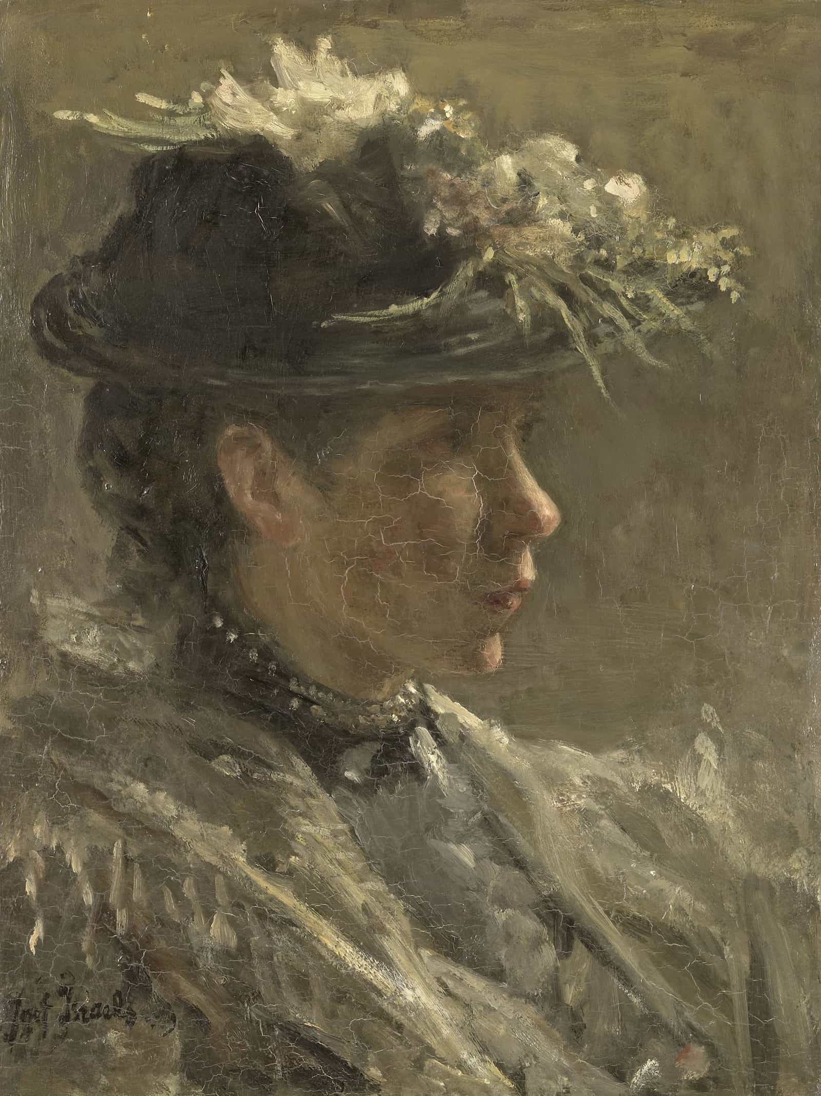 Study Of Sijtje Van Bemmel  by Jozef Israels