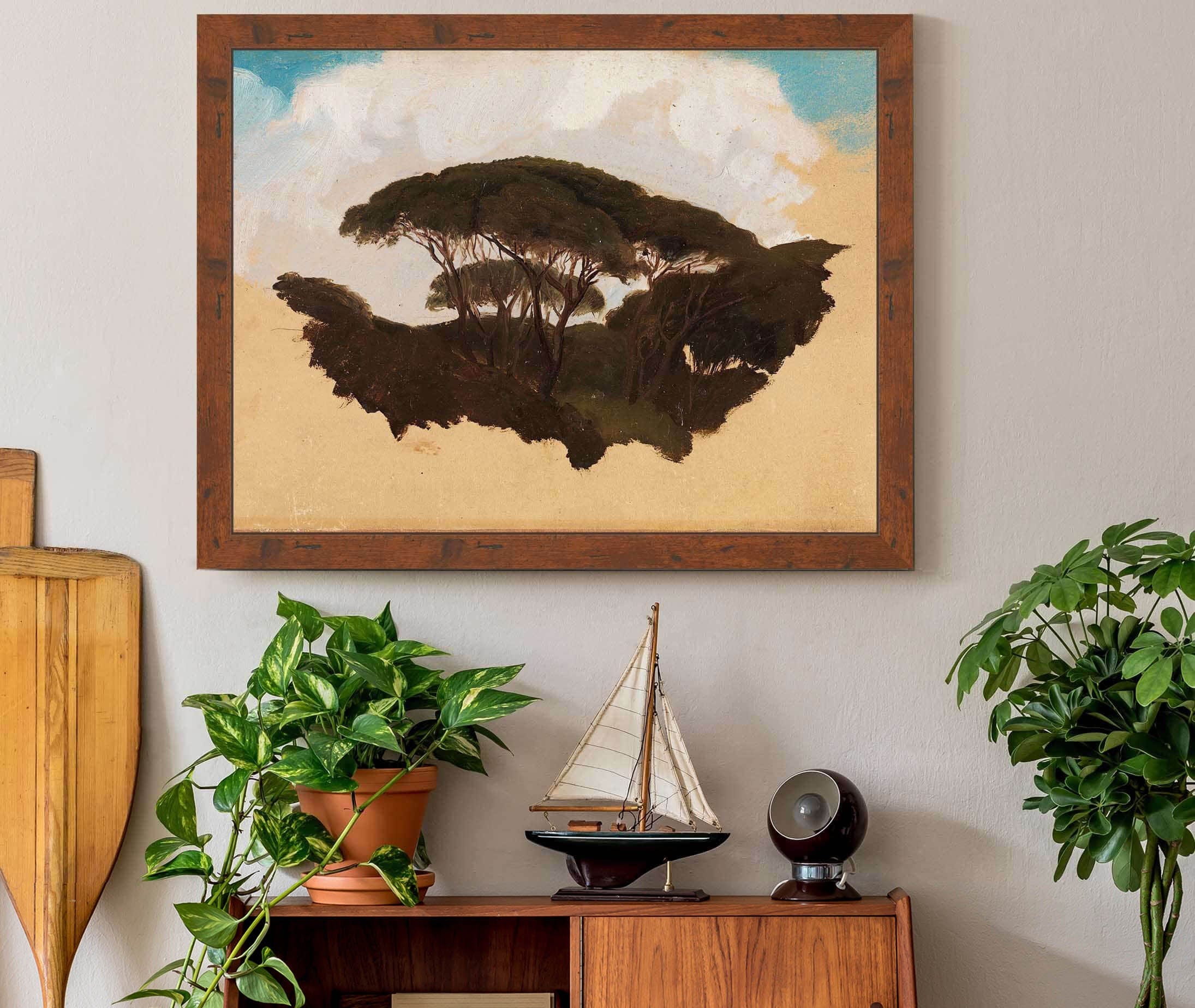 Study Of Stone Pines by Adolph Tidemand