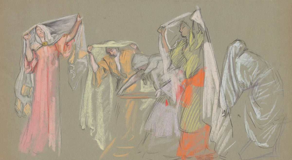 Study Of The Captive Virtues For The Castle Of The Maidens by Edwin Austin Abbey