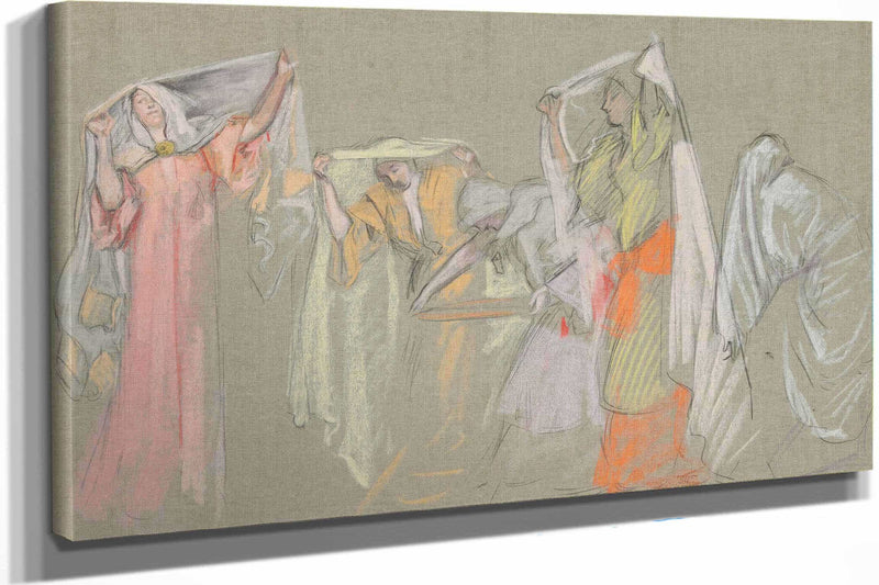 Study Of The Captive Virtues For The Castle Of The Maidens by Edwin Austin Abbey