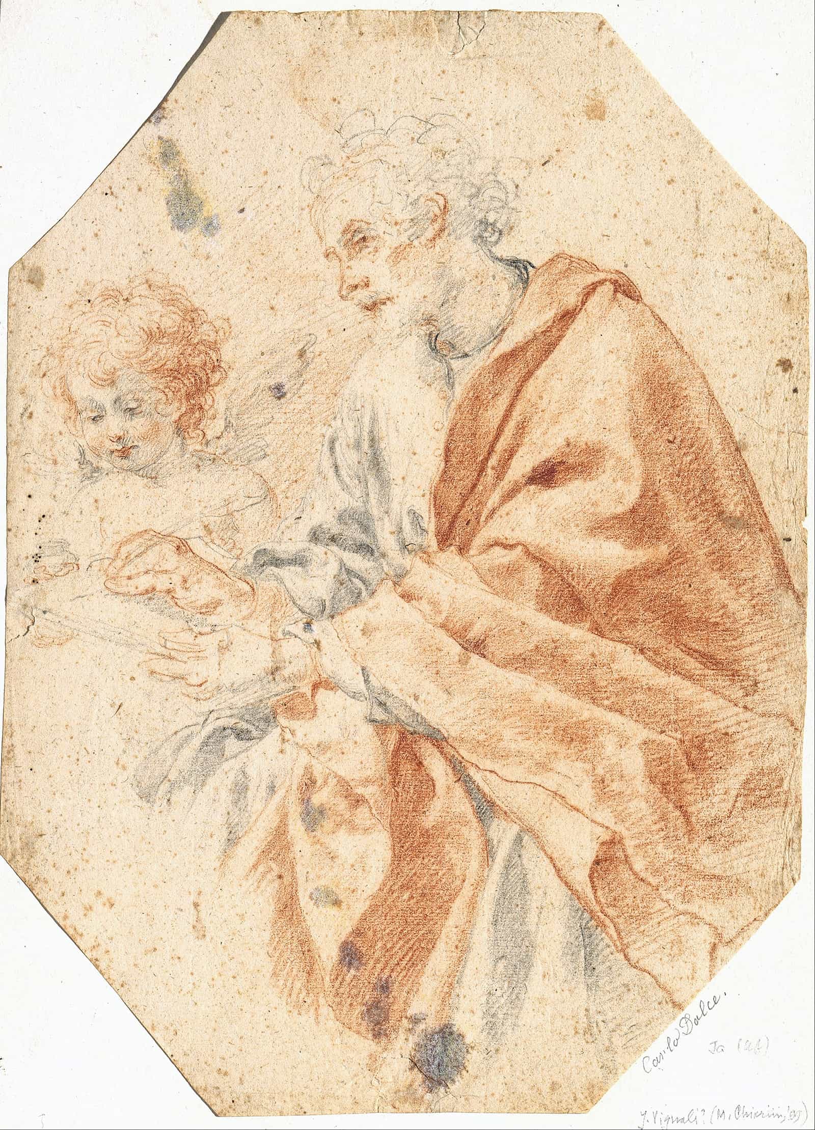 Study Of The Evangelist Matthew And The Angel by Carlo Dolci