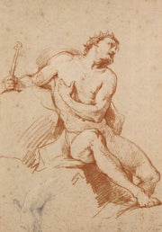 Study Of The Figure Of Aeolus And A Study Of His Hand by Charles Joseph Natoire