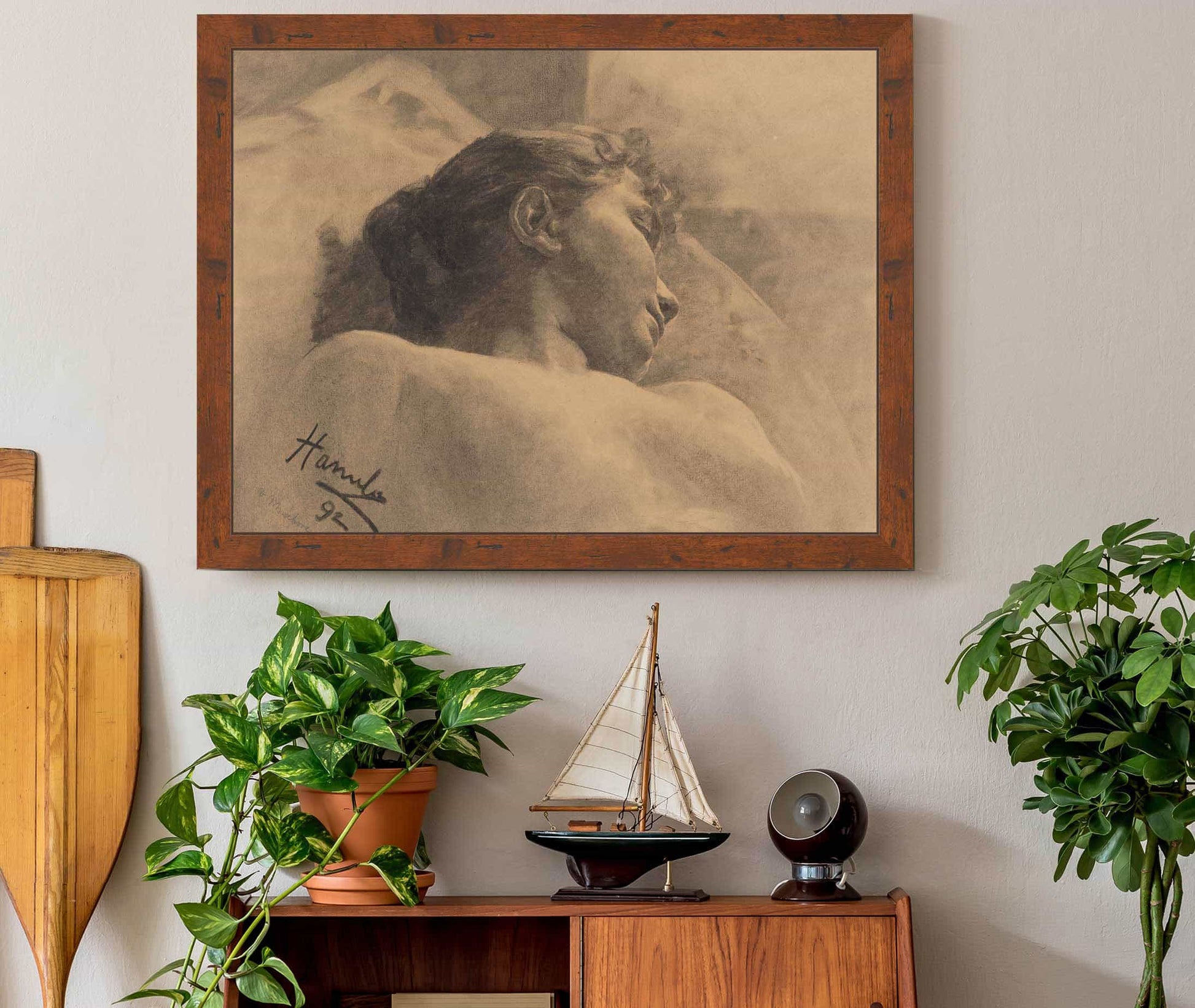 Study Of The Head Of A Lying Woman by Jozef Hanula