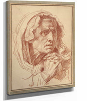 Study Of The Head Of An Old Woman   by Jean Baptiste Greuze