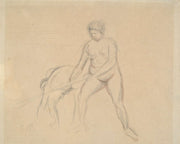 Study Of Two Female Figures Mid To Late Th Century by Camille Pissarro