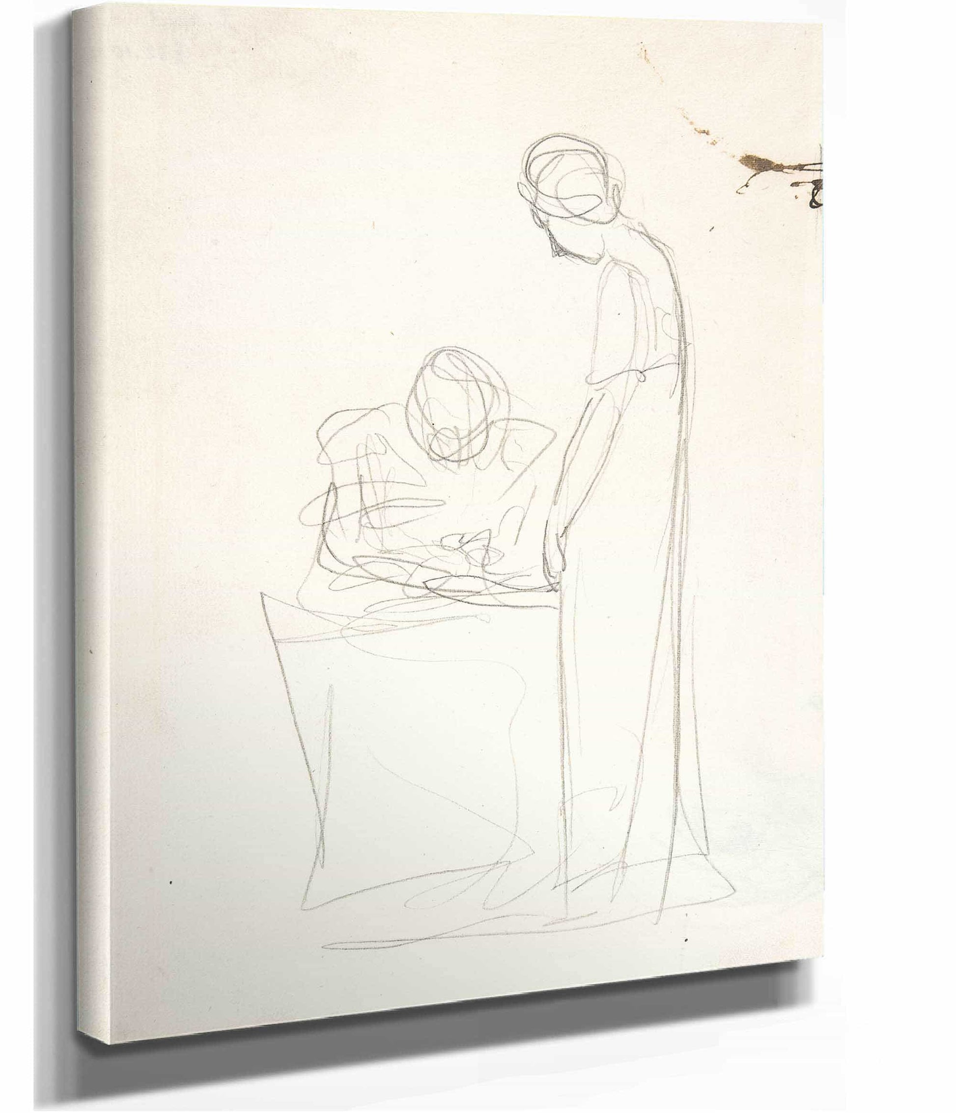 Study Of Two Figures One Seated The Other Standing by George Romney