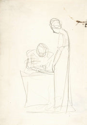 Study Of Two Figures One Seated The Other Standing by George Romney