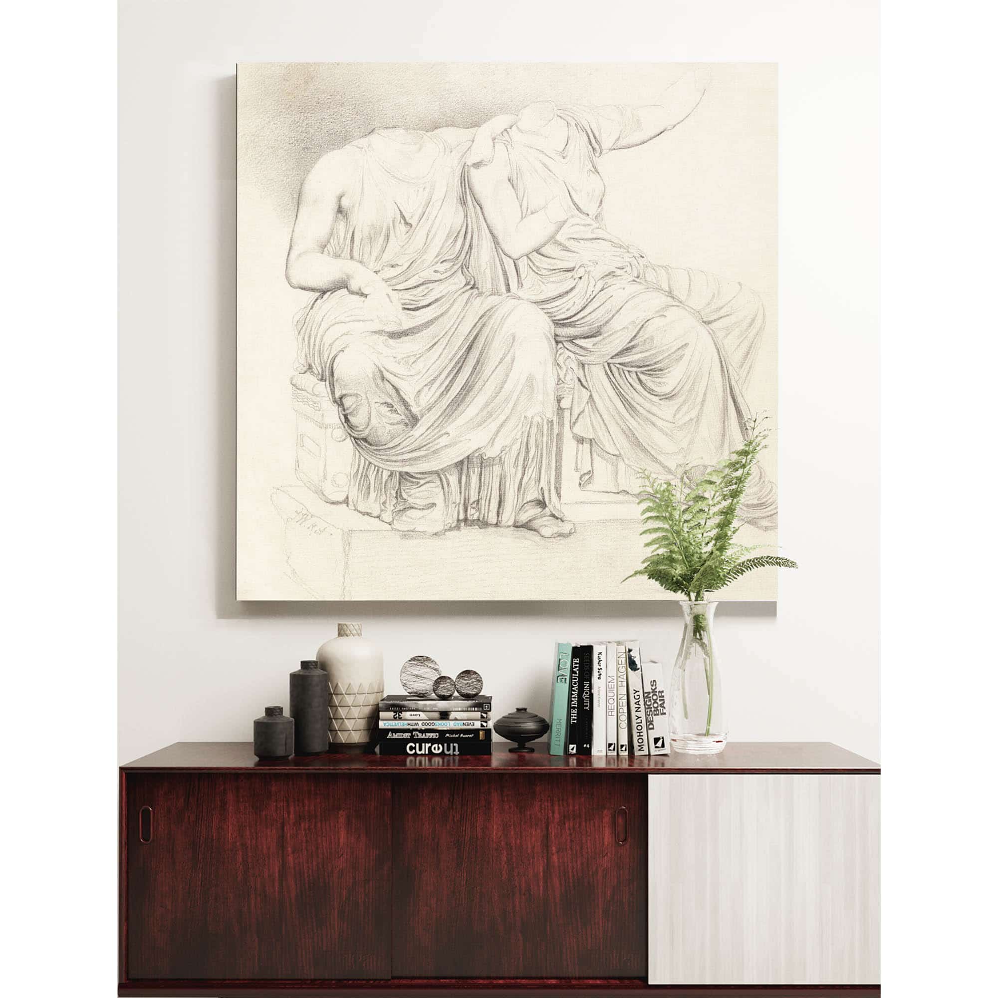 Study Of Two Headless Classical Statues by James Ward