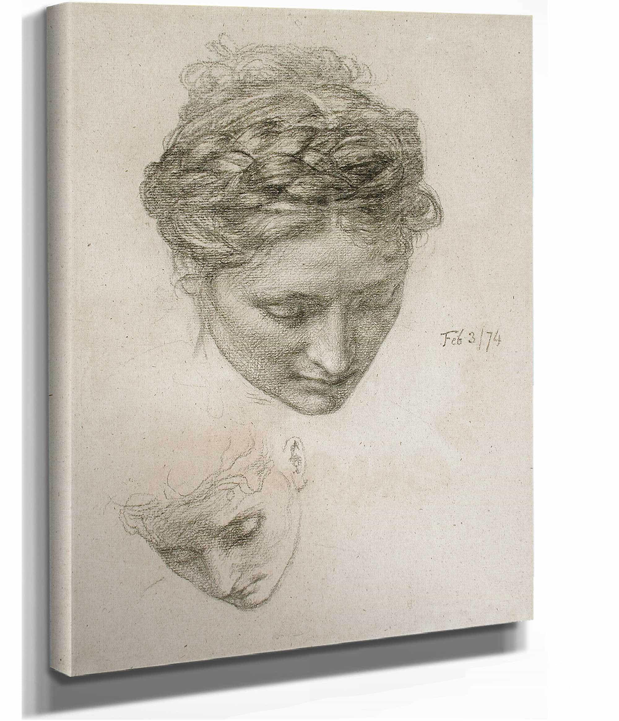 Study Of Two Heads by Edward John Poynter