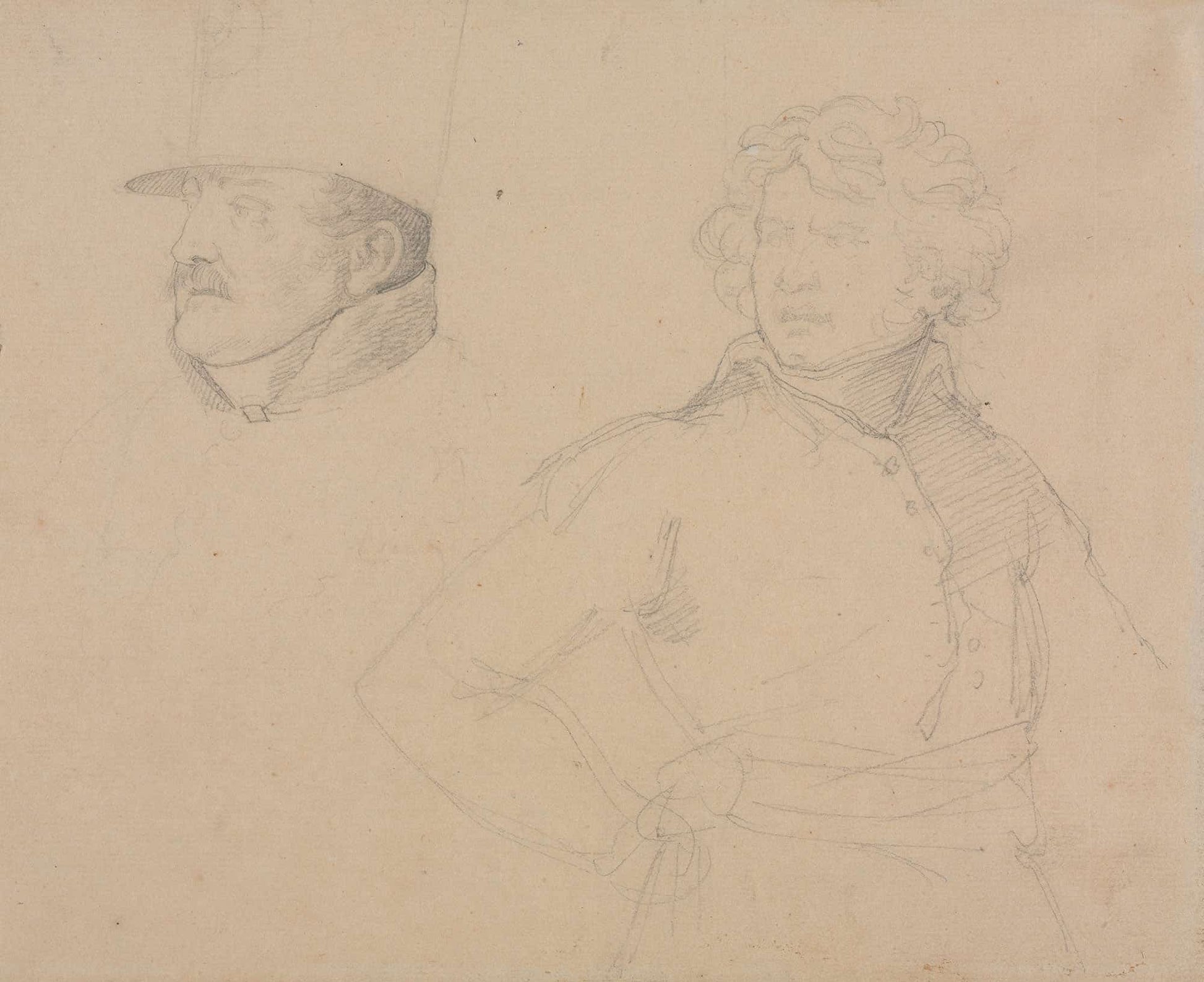 Study Of Two Soldiers by Theodore Gericault