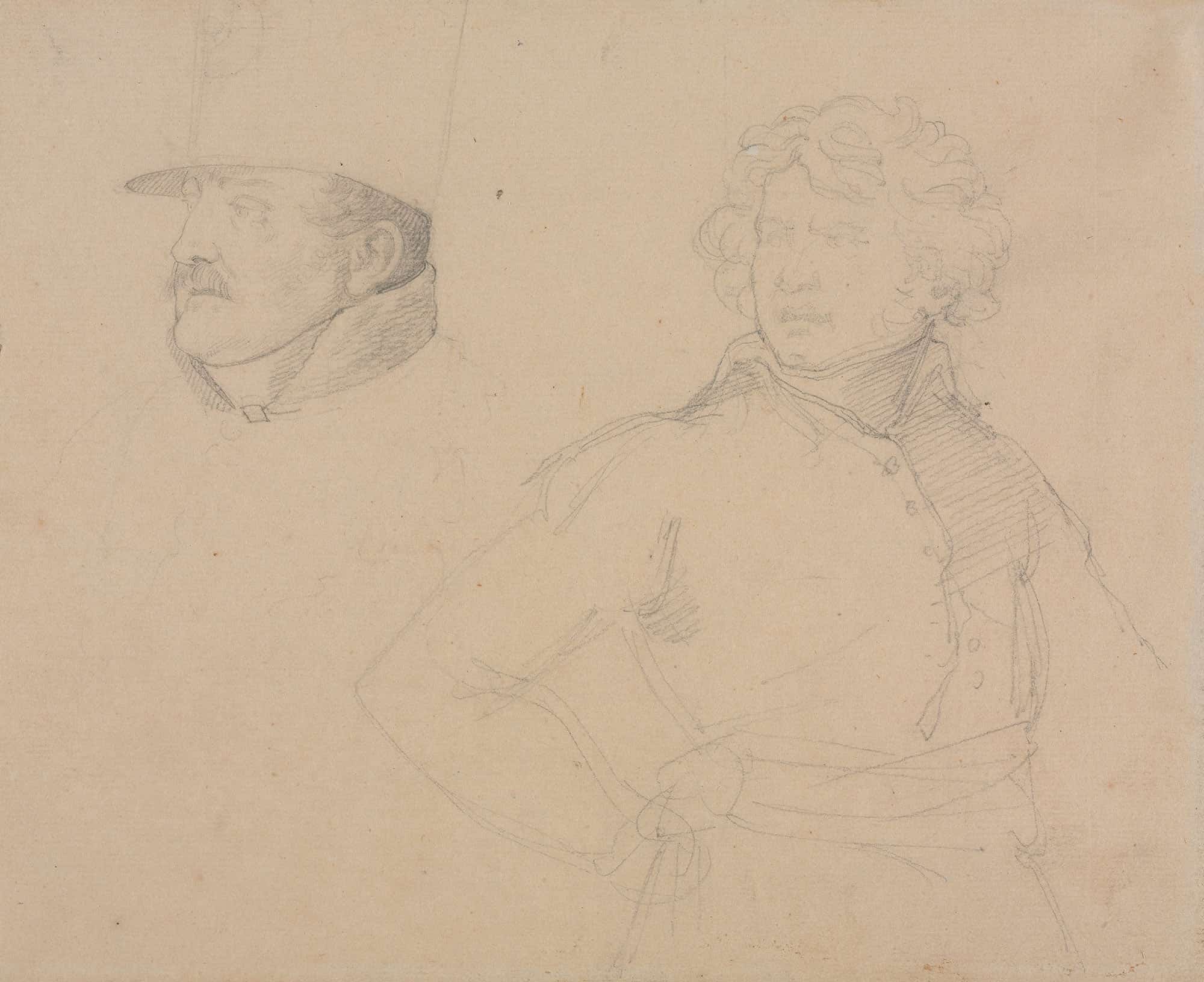 Study Of Two Soldiers by Theodore Gericault