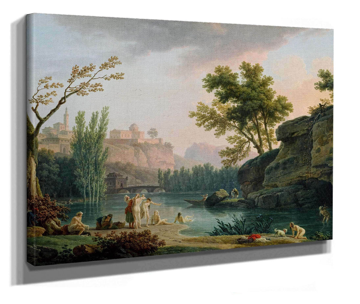 Summer Evening Landscape In Italy by Claude Joseph Vernet