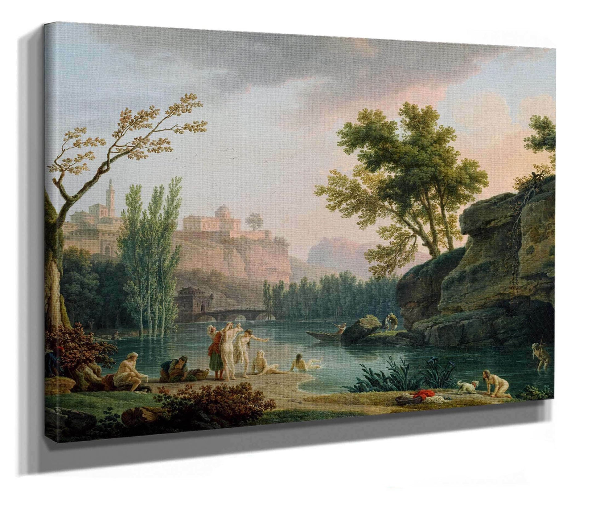 Summer Evening Landscape In Italy by Claude Joseph Vernet