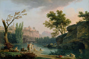 Summer Evening Landscape In Italy by Claude Joseph Vernet