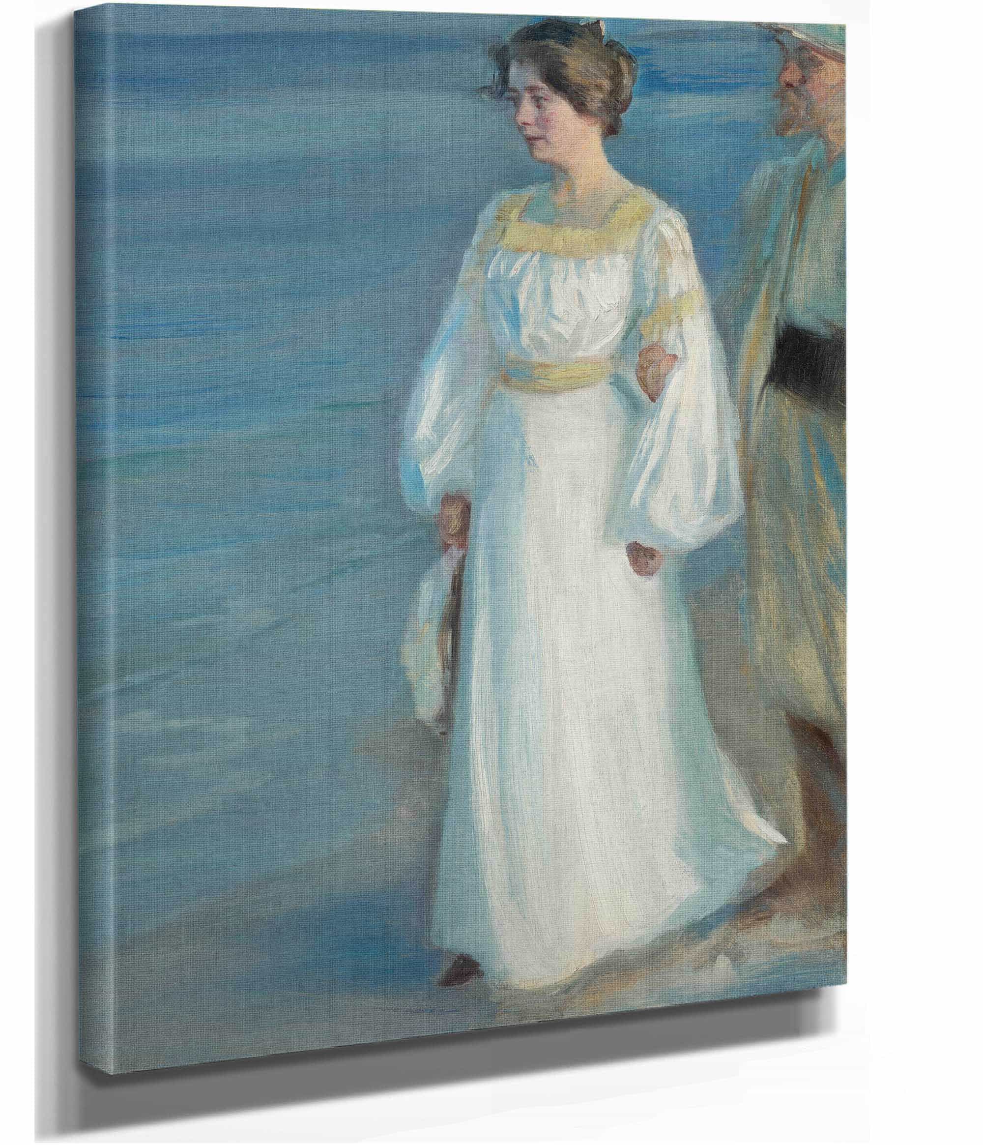 Summer Evening On Skagen Beach Portrait Of The Artists Wife by Peder Severin Kroyer