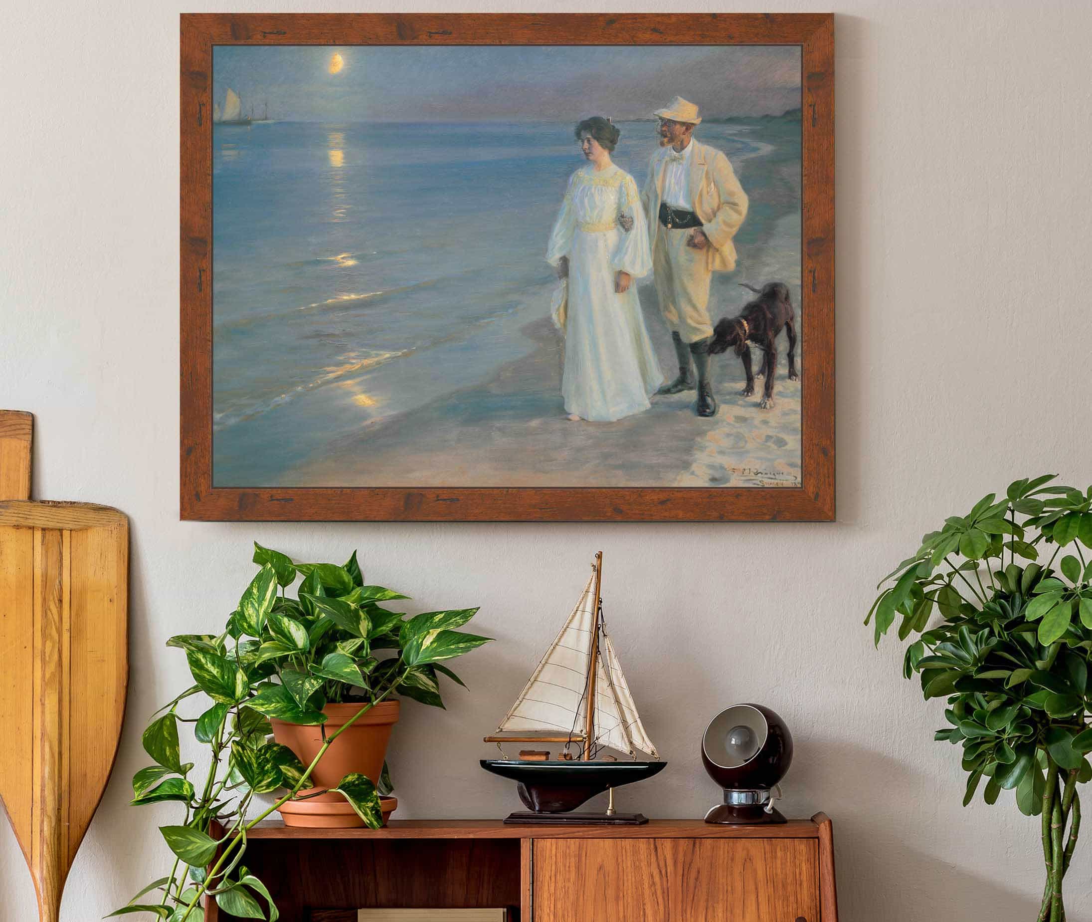 Summer Evening On The Beach At Skagen The Painter And His Wife by Peder Severin Kroyer