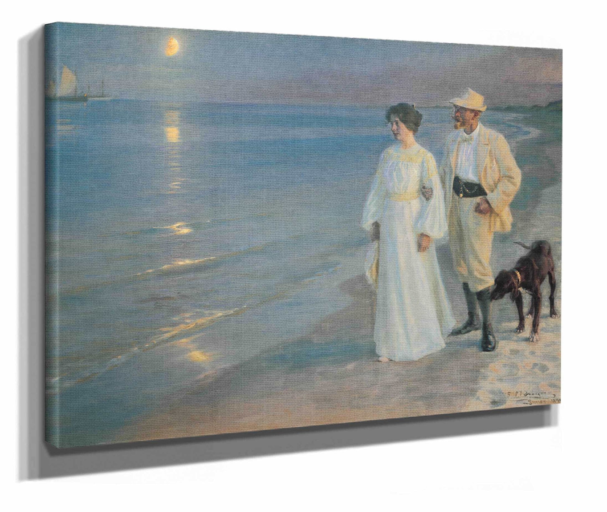 Summer Evening On The Beach At Skagen The Painter And His Wife by Peder Severin Kroyer