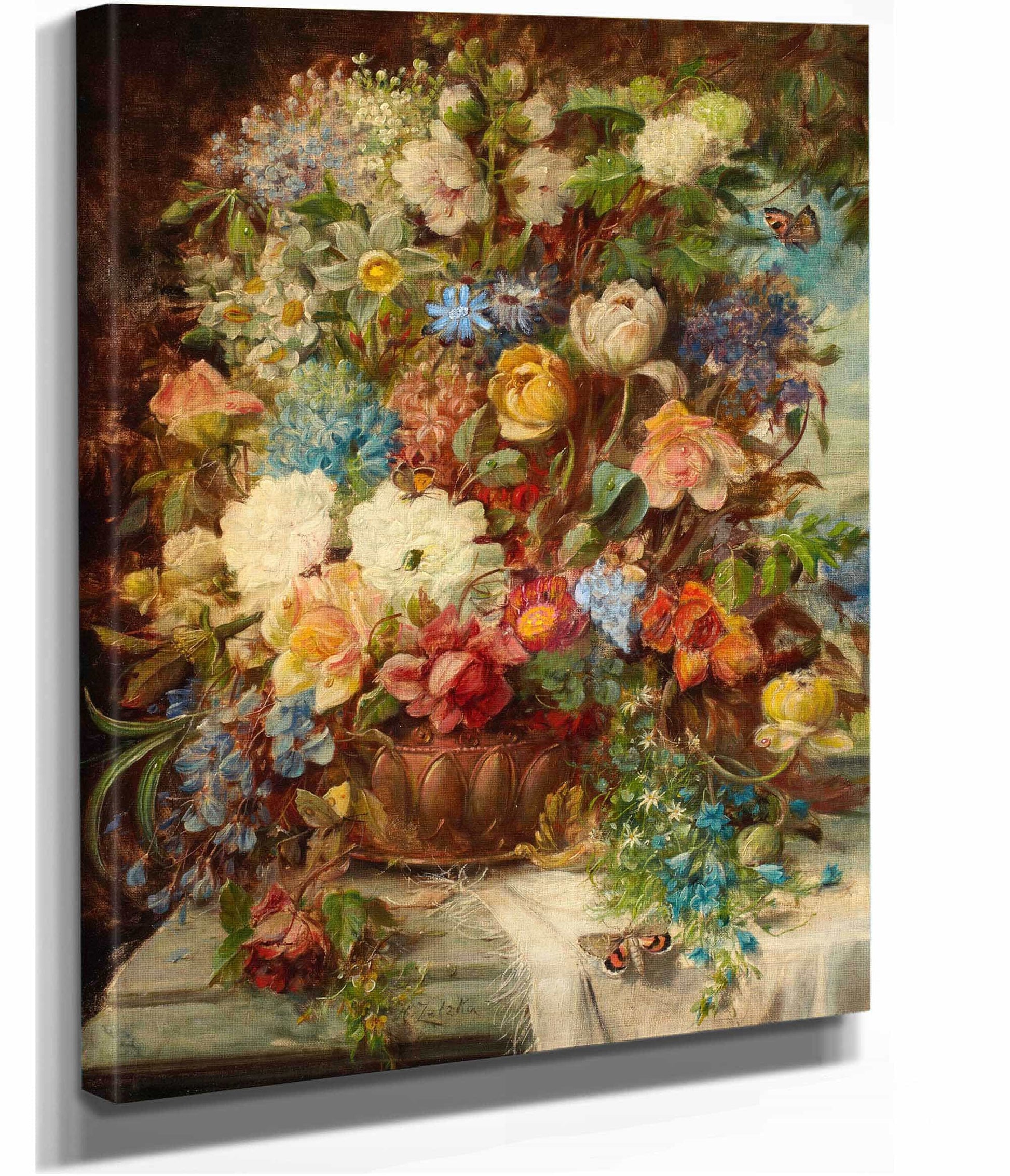 Summer Flowers On A Ledge by Hans Zatzka