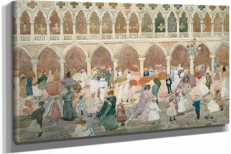 Sunlight On The Piazzetta Between And by Maurice Prendergast
