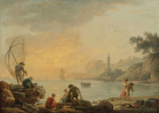 Sunrise With Fishermen by Claude Joseph Vernet