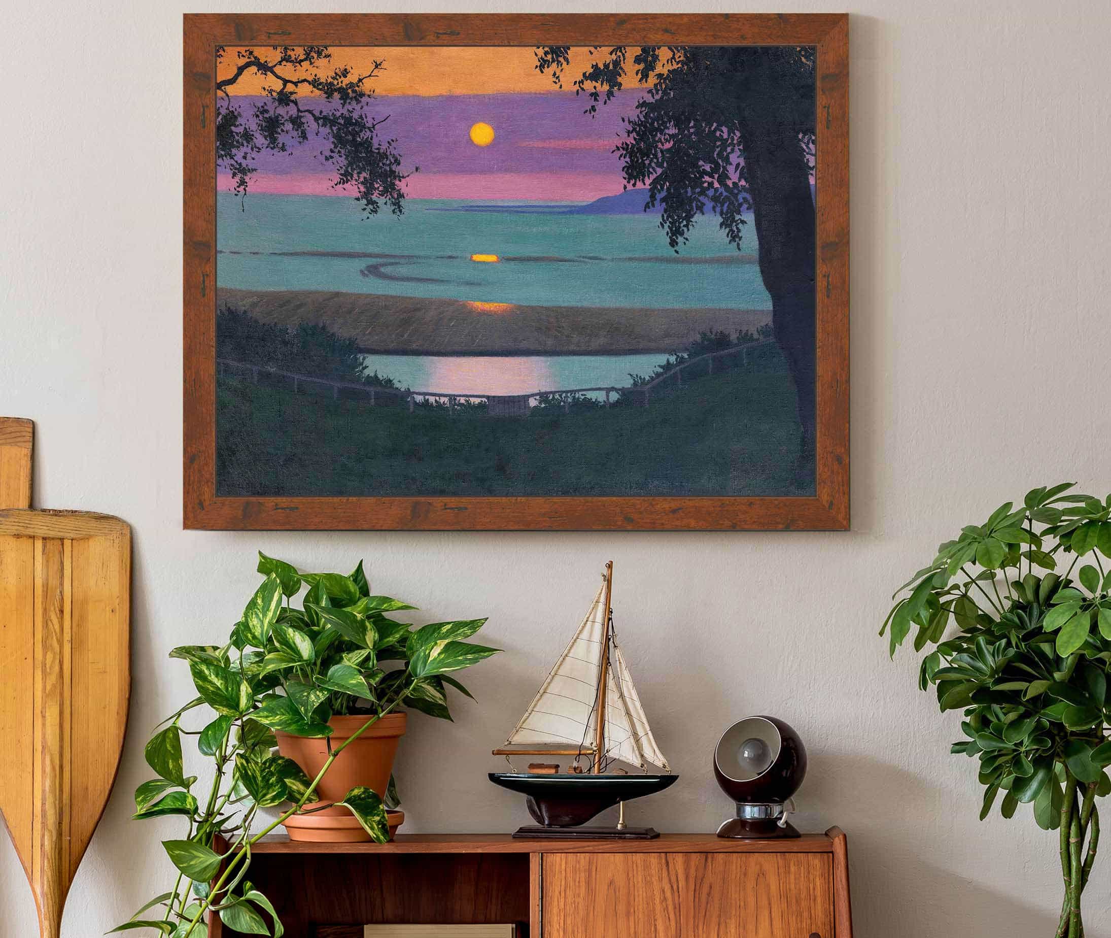 Sunset At Grace Orange And Violet Sky by Felix Vallotton