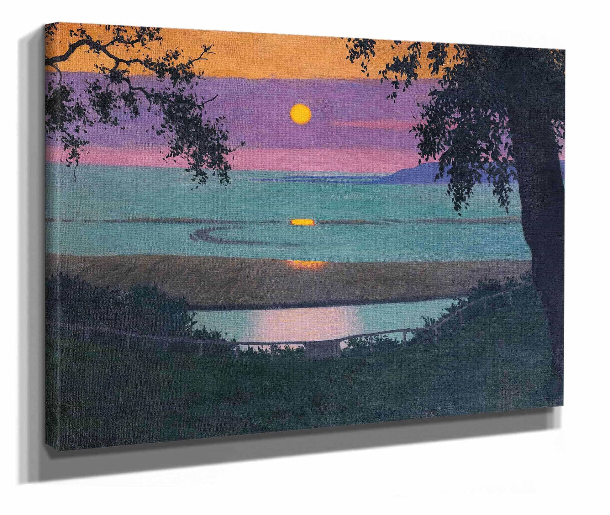 Sunset At Grace Orange And Violet Sky by Felix Vallotton