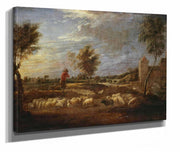 Sunset Landscape With A Shepherd And His Flock by David Teniers The Younger