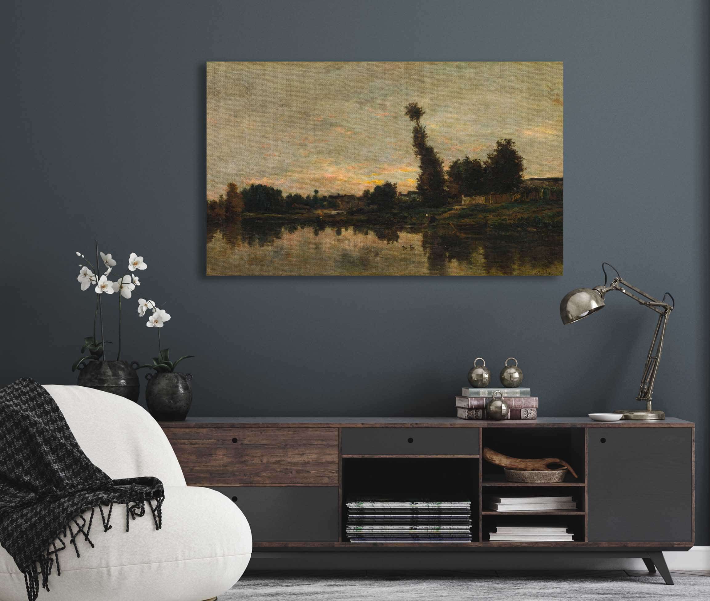 Sunset On The River Oise by Charles Francois Daubigny