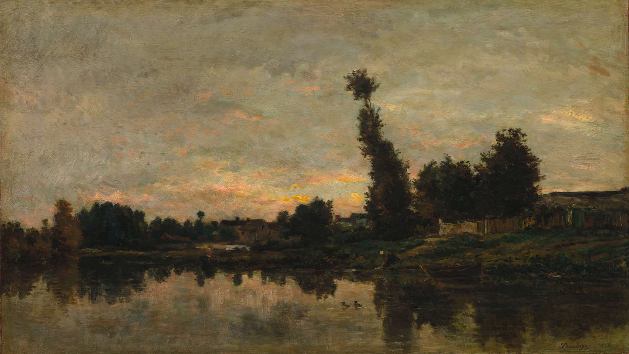 Sunset On The River Oise by Charles Francois Daubigny